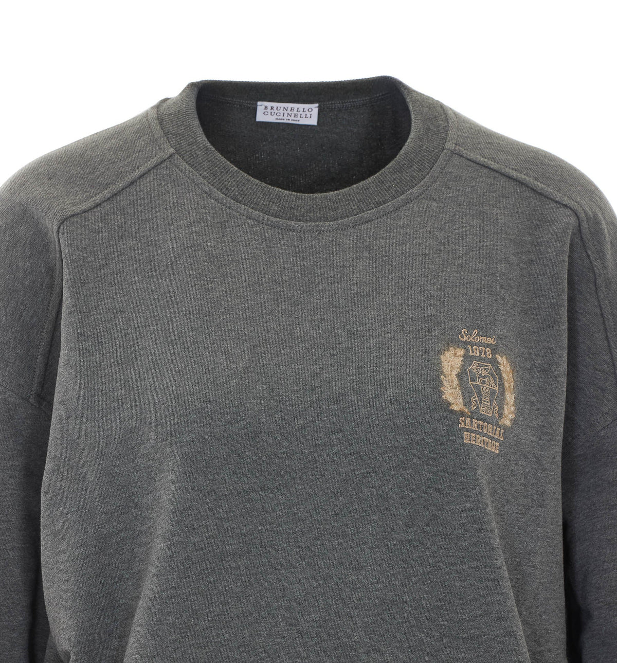 Brunello Cucinelli Women's Logo Sweatshirt in Grey Cotton - view 4