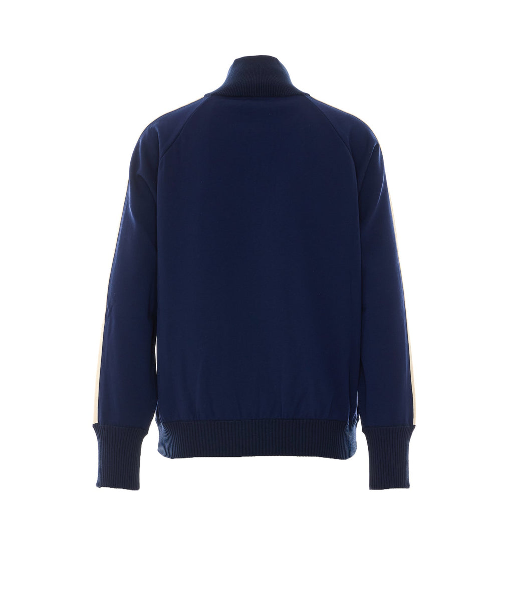 Miu Miu Women's Logo Track Jacket in Blue Silk - view 3