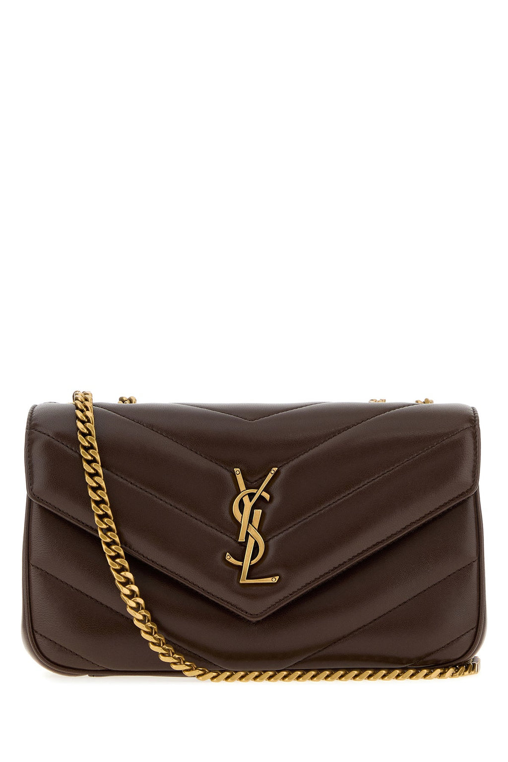Saint Laurent Women's Loulou Small Quilted Leather Shoulder Bag in Walnut