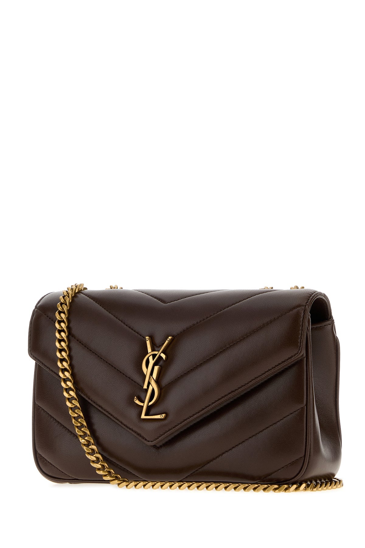Saint Laurent Women's Loulou Small Quilted Leather Shoulder Bag in Walnut