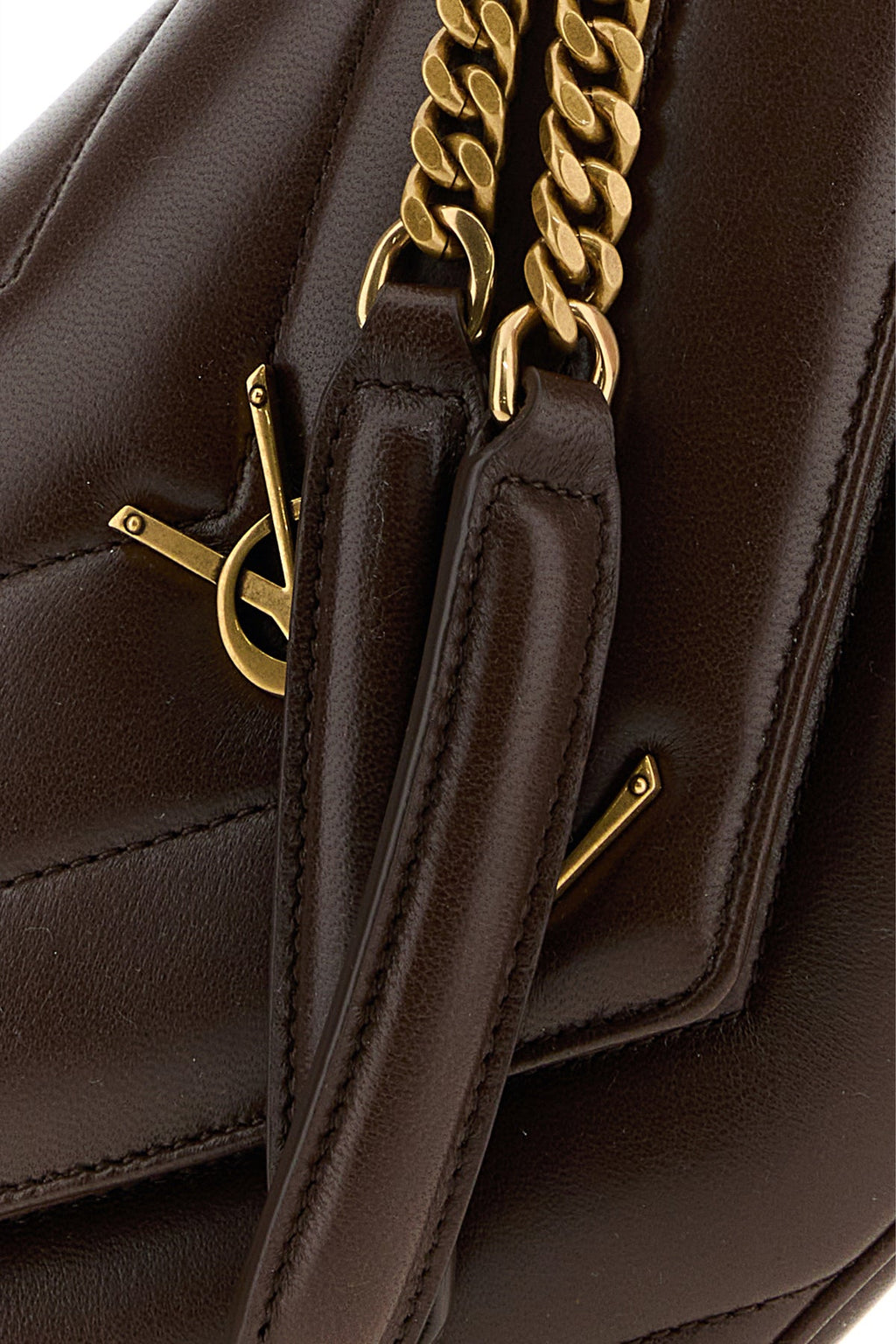 Saint Laurent Women's Loulou Small Quilted Leather Shoulder Bag in Walnut