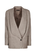 Loro Piana Women's Wool Double-Breasted Blazer in Taupe - view 1