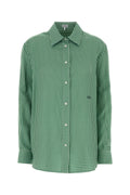 Loewe Women's Embroidered Twill Shirt in Green/White