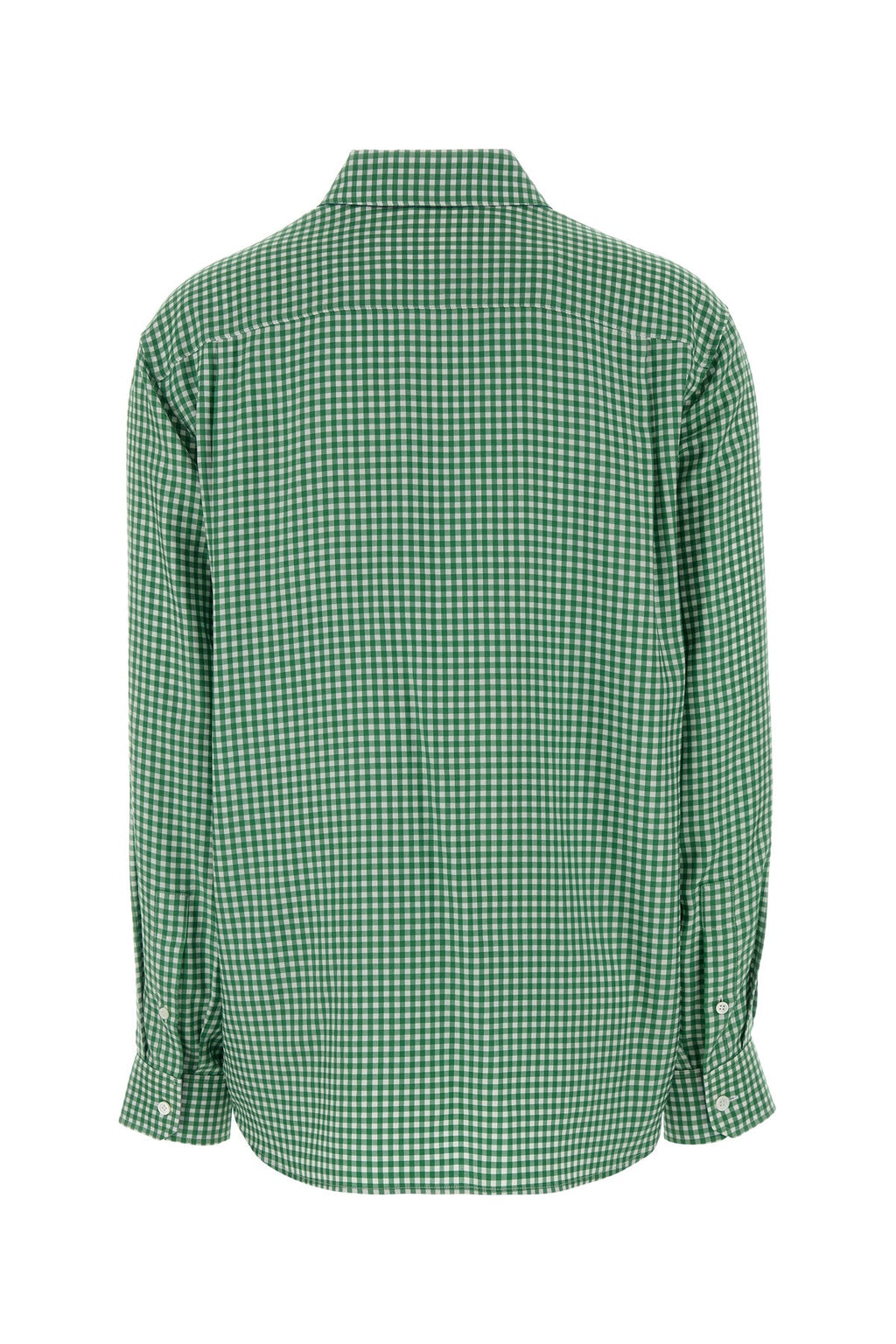 Loewe Women's Embroidered Twill Shirt in Green/White