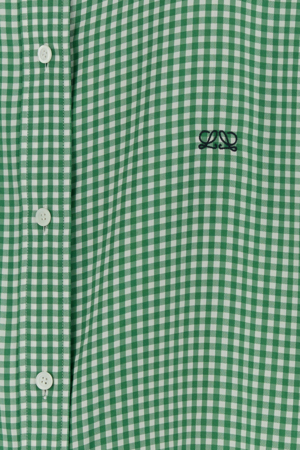 Loewe Women's Embroidered Twill Shirt in Green/White