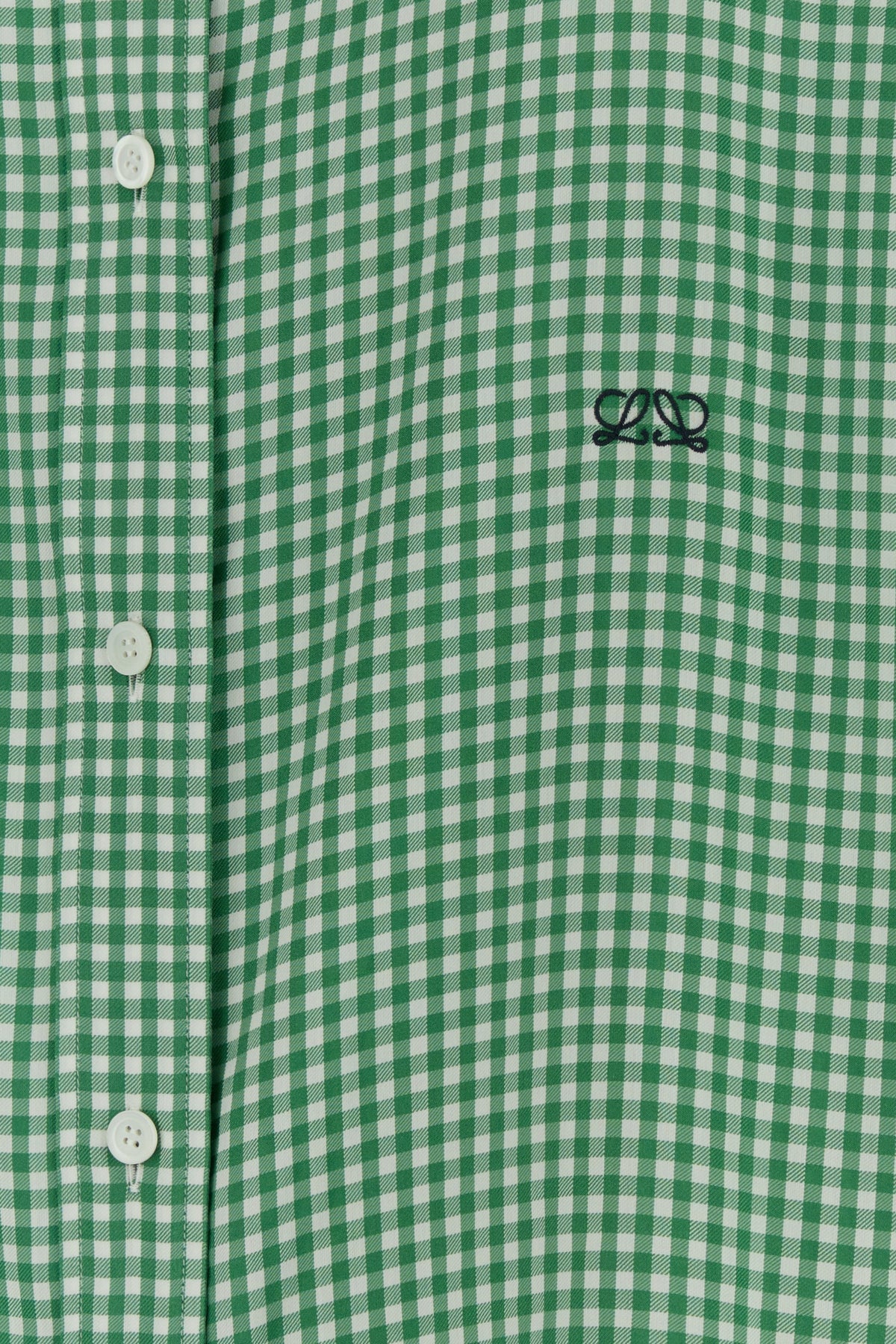 Loewe Women's Embroidered Twill Shirt in Green/White