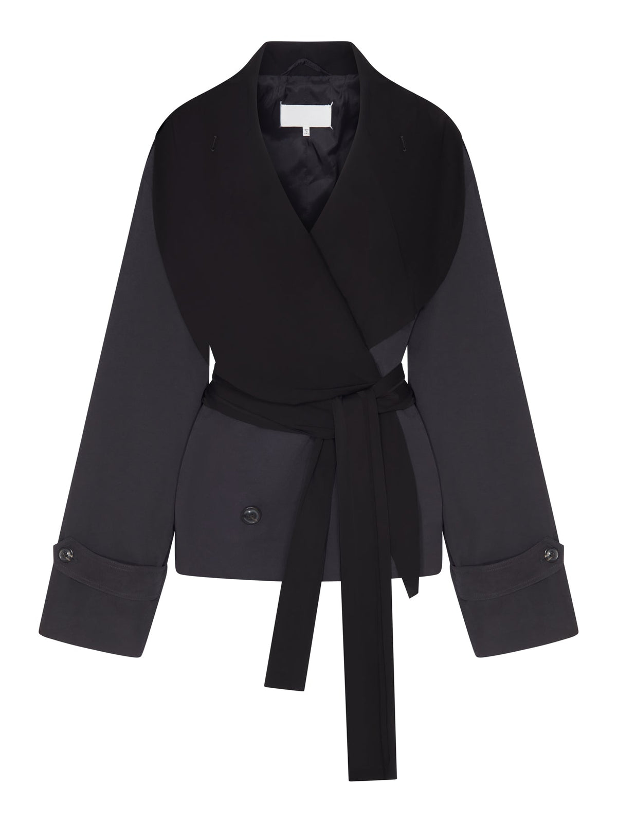 Maison Margiela Women's Draped Trench in Black Polyester - view 1