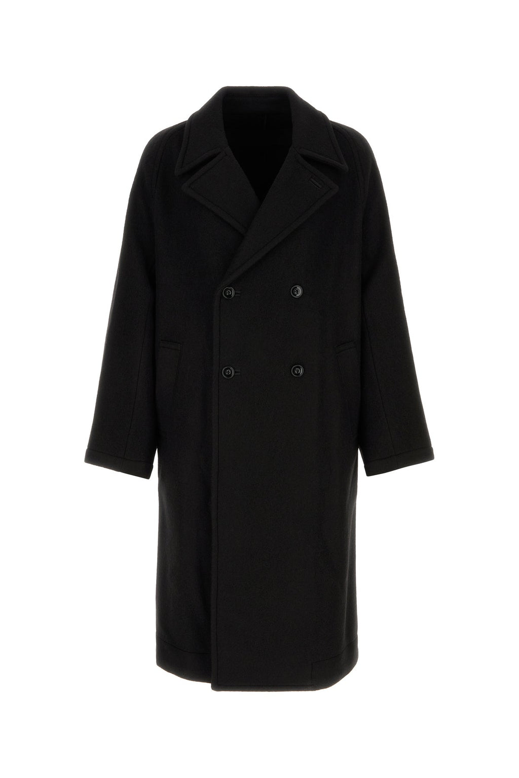 LEMAIRE Unisex Black Wool Alpaca Coat - View 1