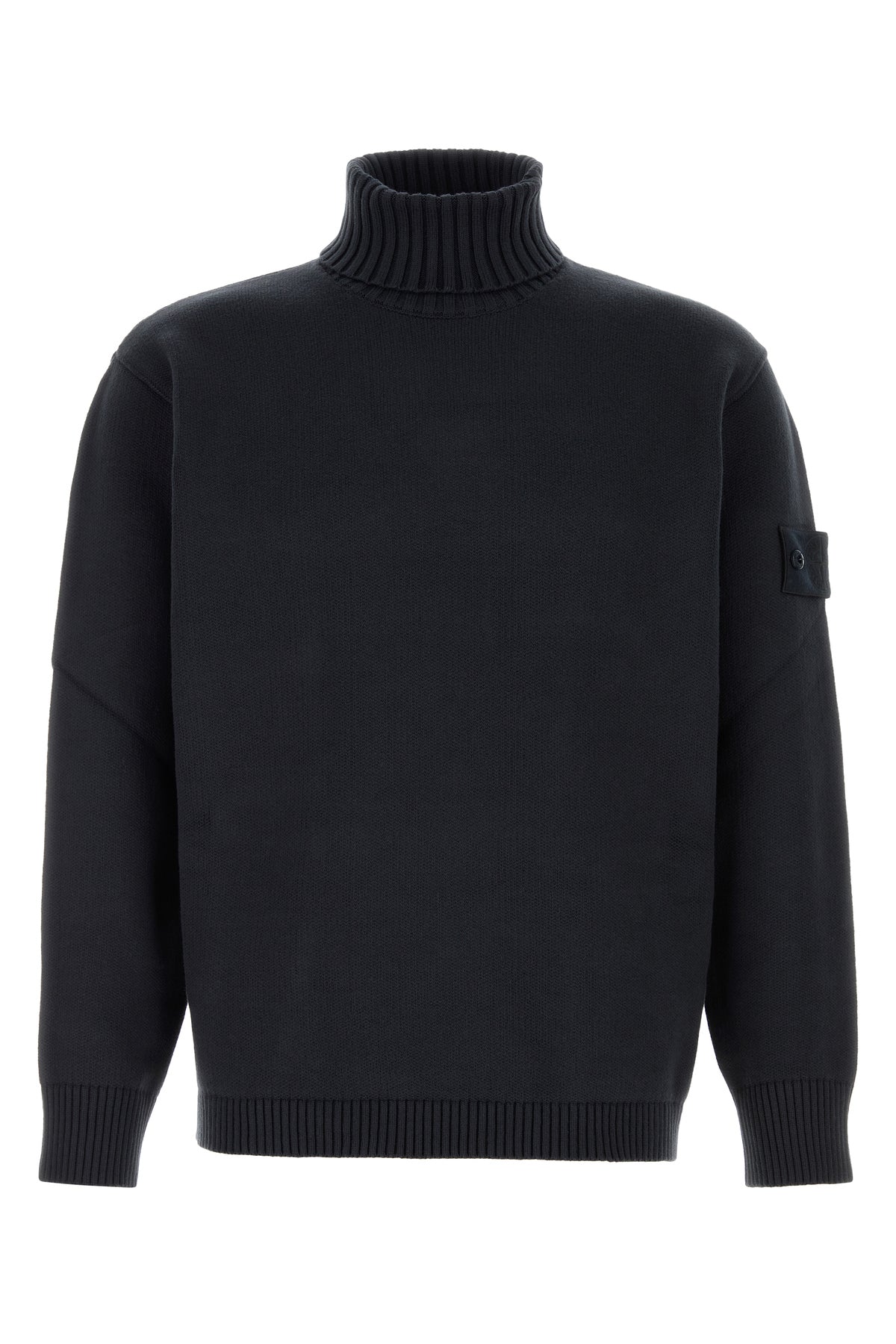STONE ISLAND Men's Midnight Blue Stretch Cotton Sweater - View 1