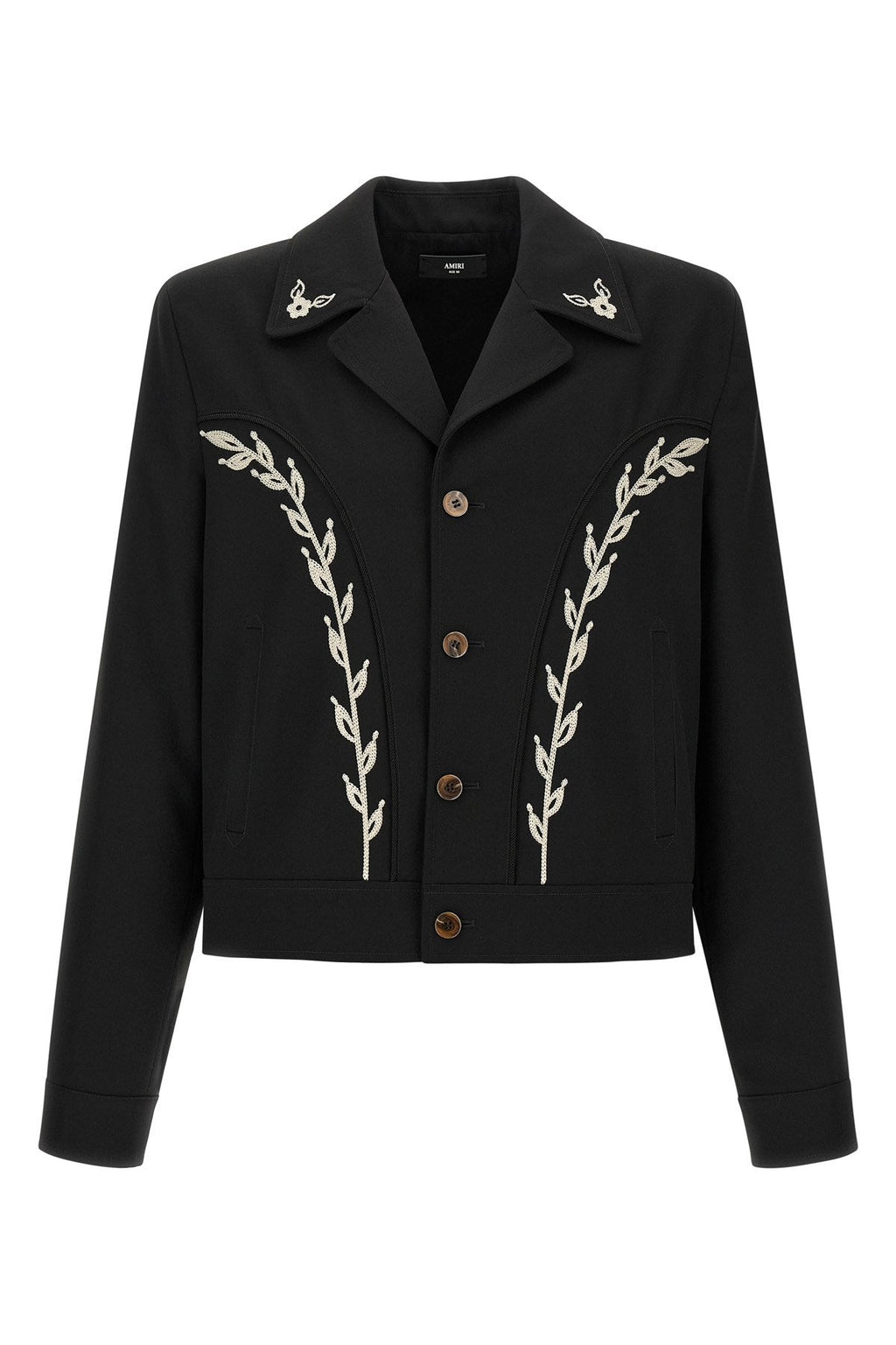 AMIRI Men's Western Jacket with Embroideries in Black (AM426JA0170002) - View 1