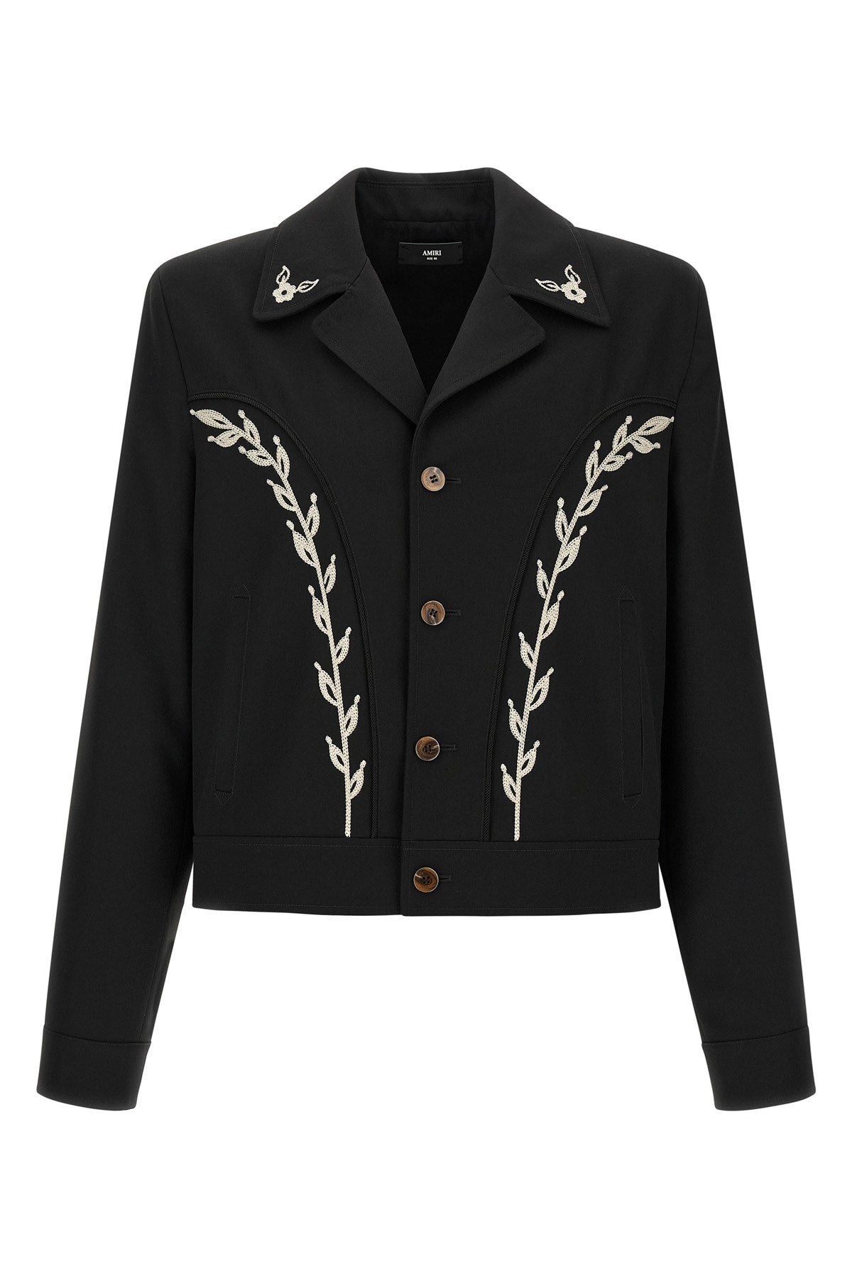 AMIRI Men's Western Jacket with Embroideries in Black (AM426JA0170002) - View 1