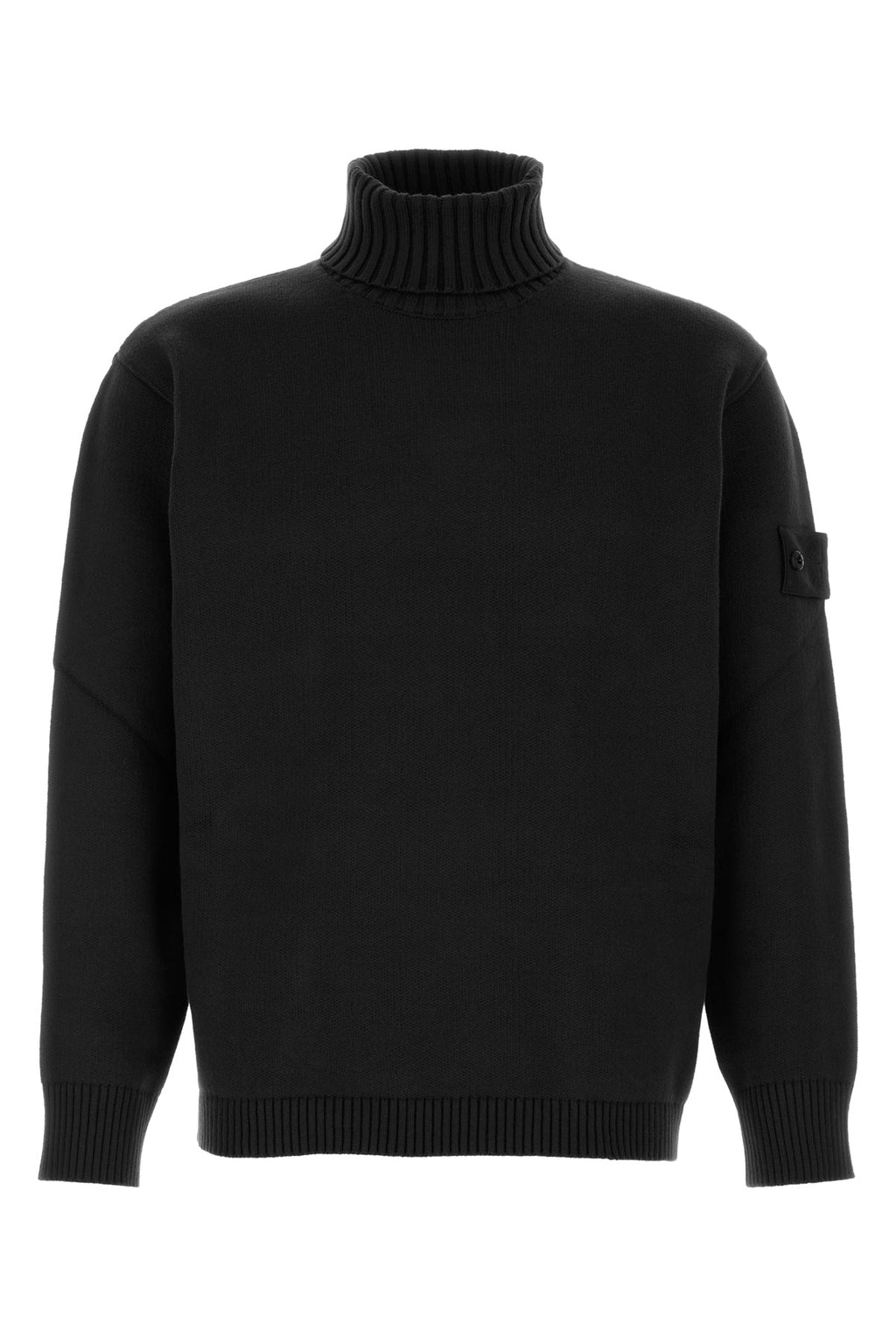 STONE ISLAND Men's Black Stretch Cotton Sweater - View 1