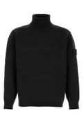 STONE ISLAND Men's Black Stretch Cotton Sweater - View 1