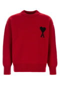 AMI Men's Red Virgin Wool Sweater - View 1