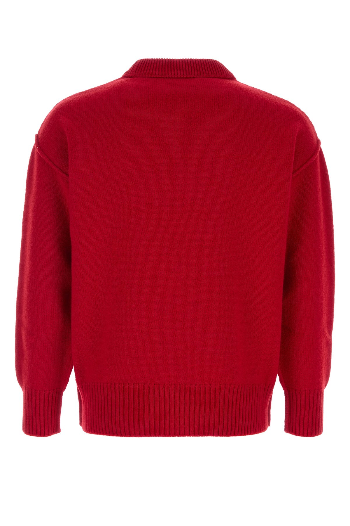 AMI Men's Red Virgin Wool Sweater - View 2