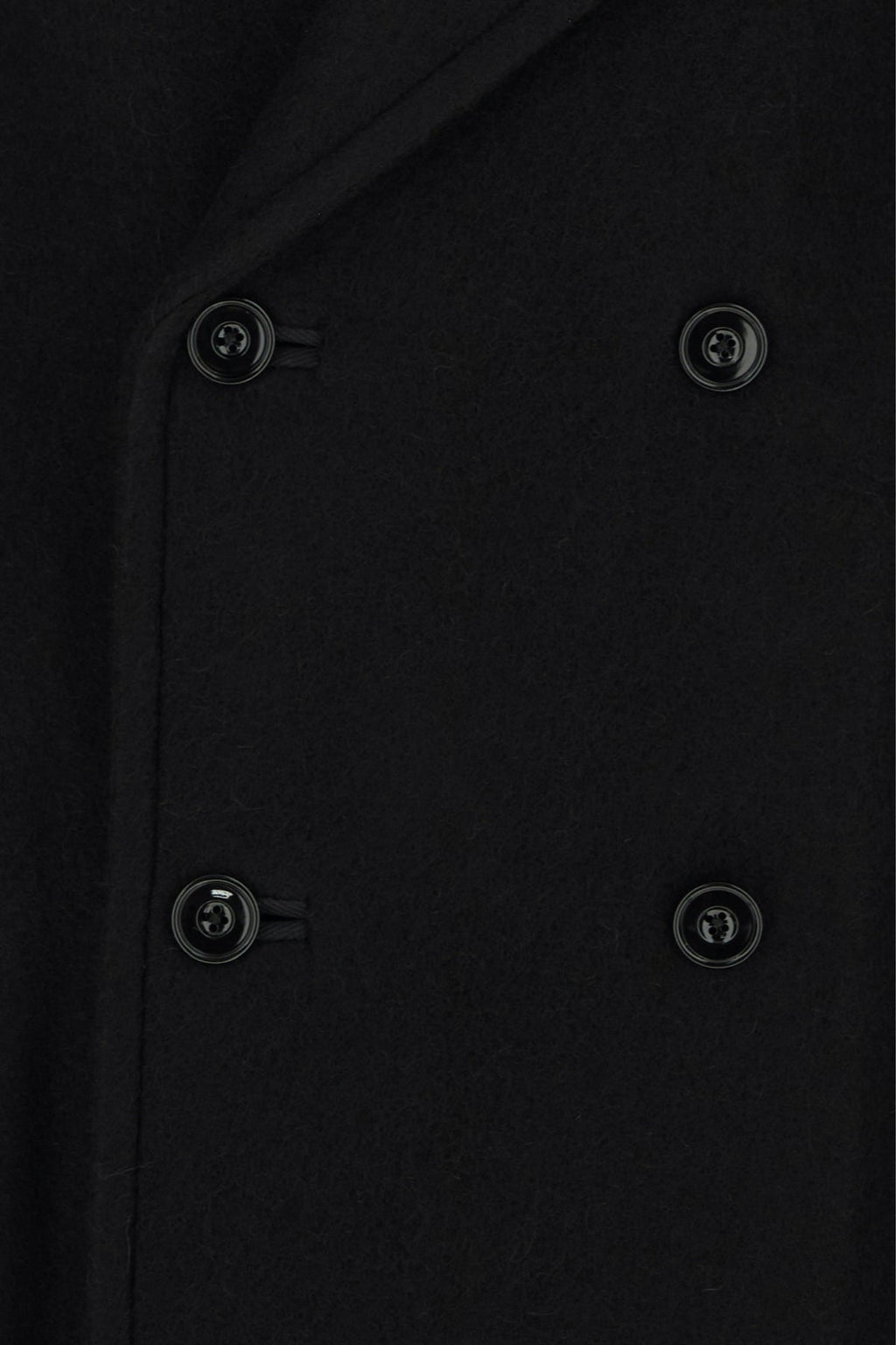 LEMAIRE Unisex Black Wool Alpaca Coat - View 3