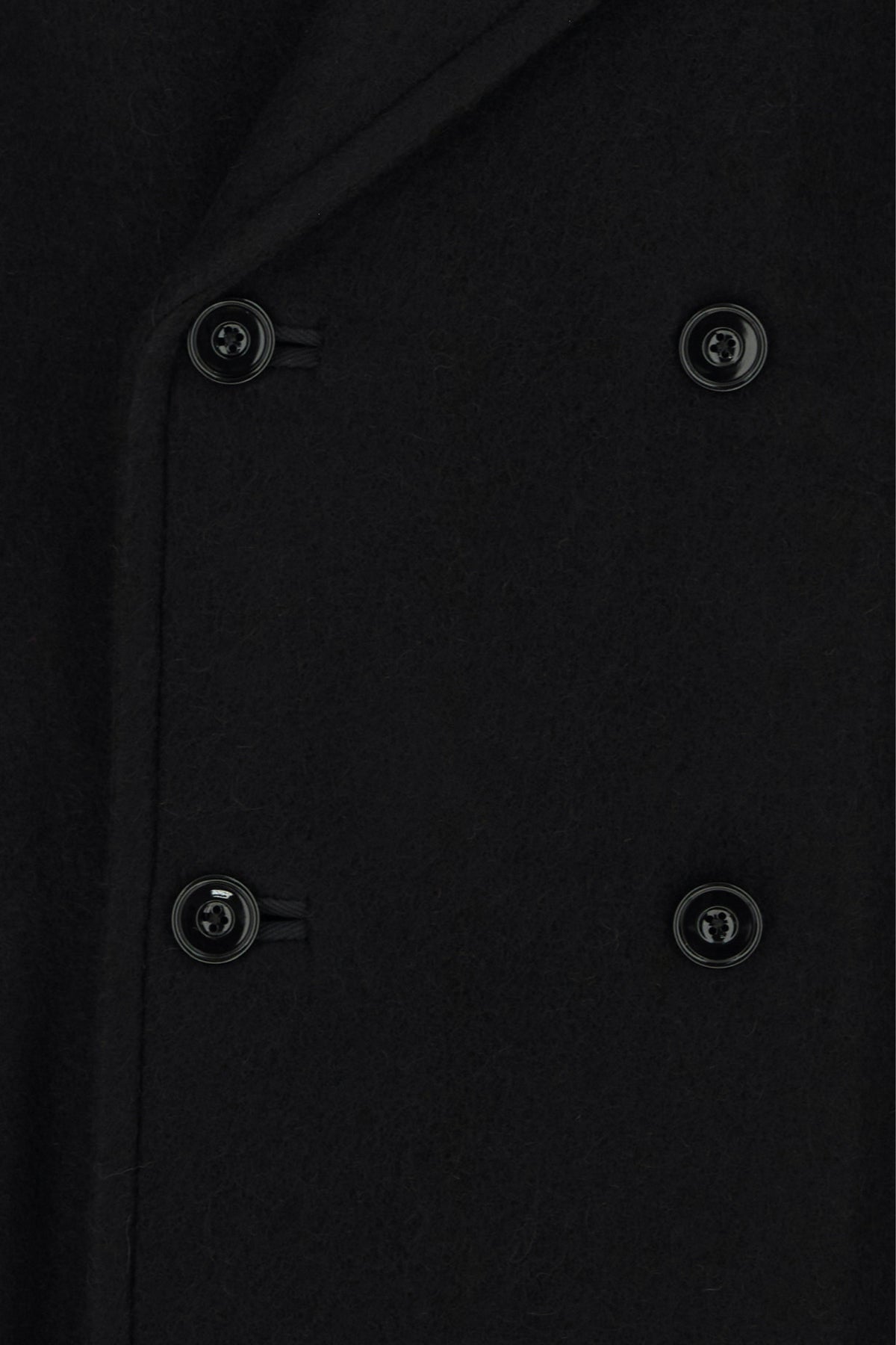 LEMAIRE Unisex Black Wool Alpaca Coat - View 3