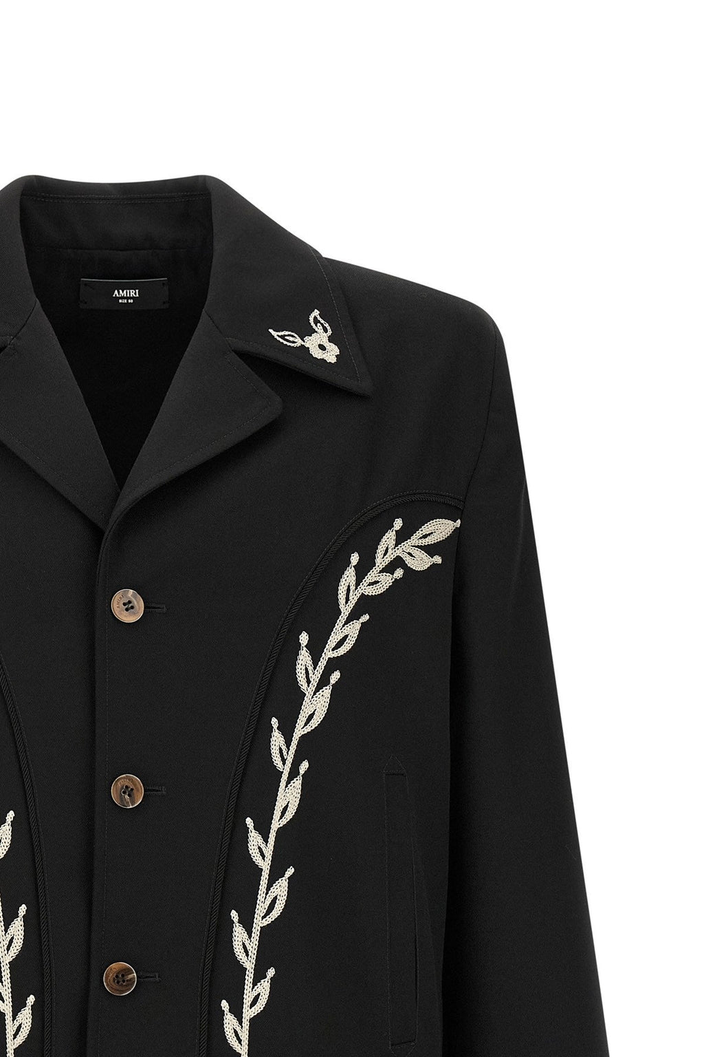 AMIRI Men's Western Jacket with Embroideries in Black (AM426JA0170002) - View 3