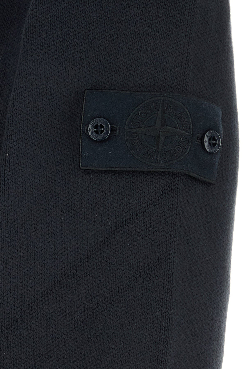 STONE ISLAND Men's Midnight Blue Stretch Cotton Sweater - View 3