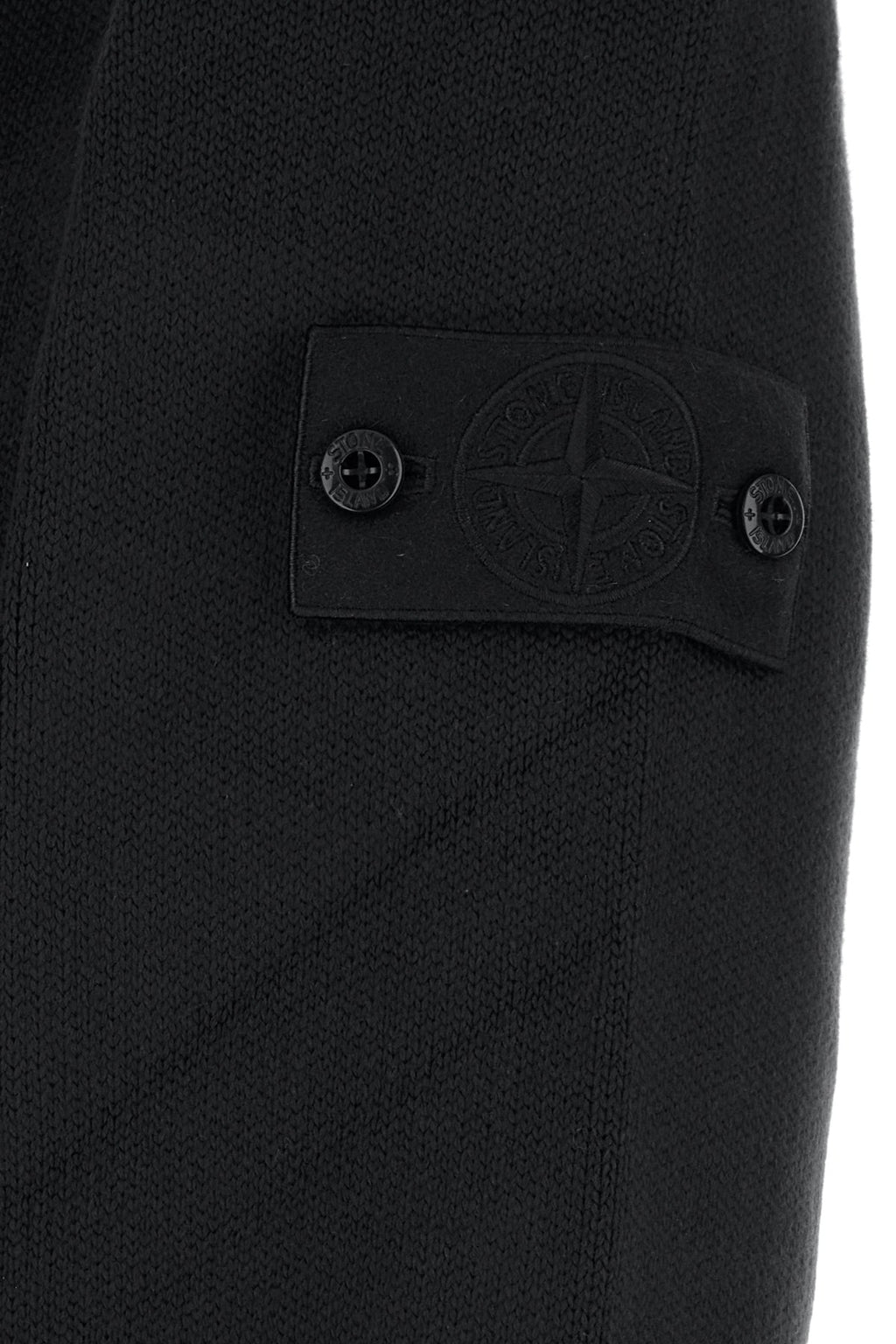 STONE ISLAND Men's Black Stretch Cotton Sweater - View 3