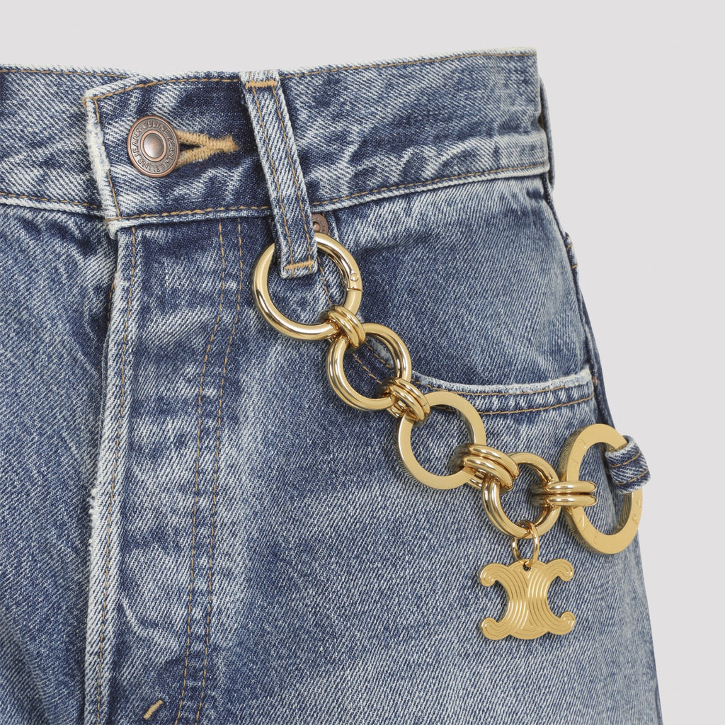 Celine Women's Boyfriend Jeans 002 in Blue - View 3