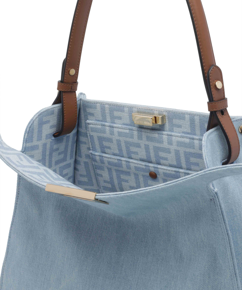 Fendi Women's Medium Fendi Way Handbag in Denim Leather - view 4