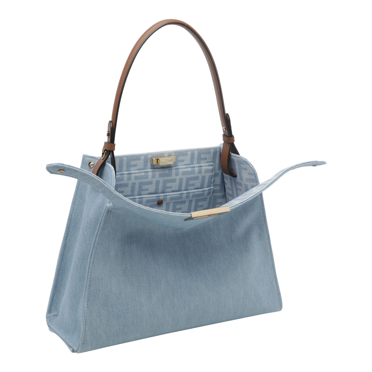 Fendi Women's Medium Fendi Way Handbag in Denim Leather - view 2