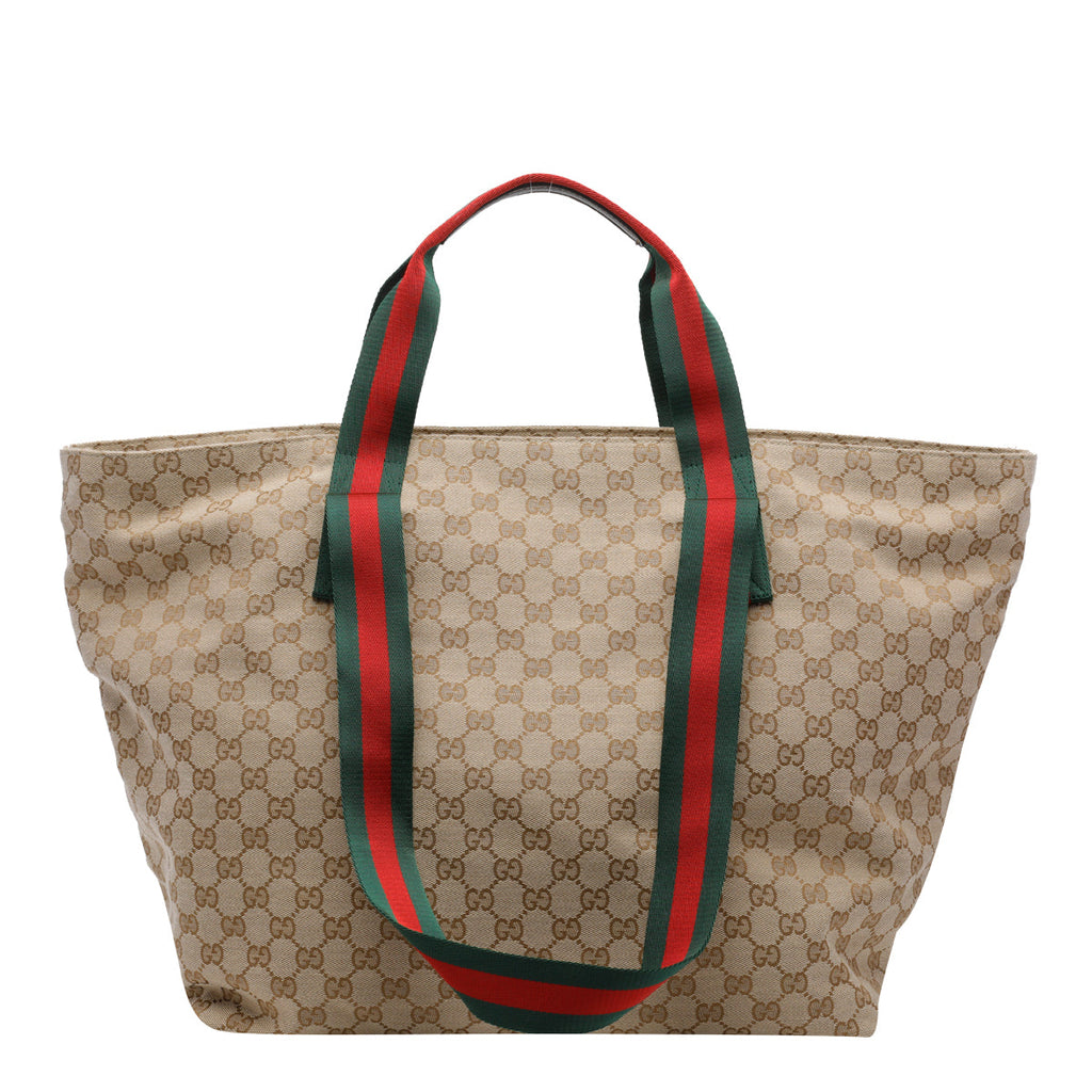Gucci Men's Medium Gg Motif Shopping Bag in Beige Leather - view 3