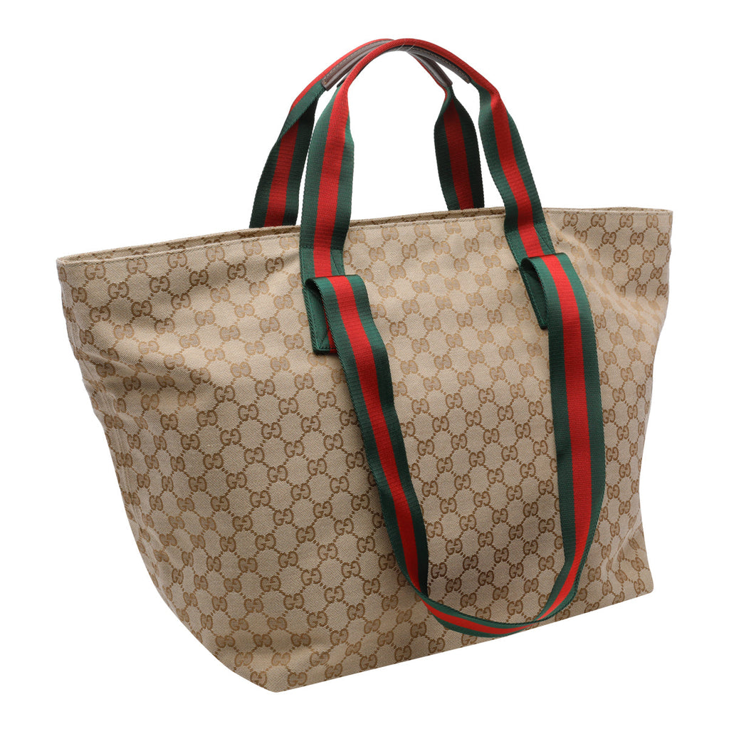 Gucci Men's Medium Gg Motif Shopping Bag in Beige Leather - view 2