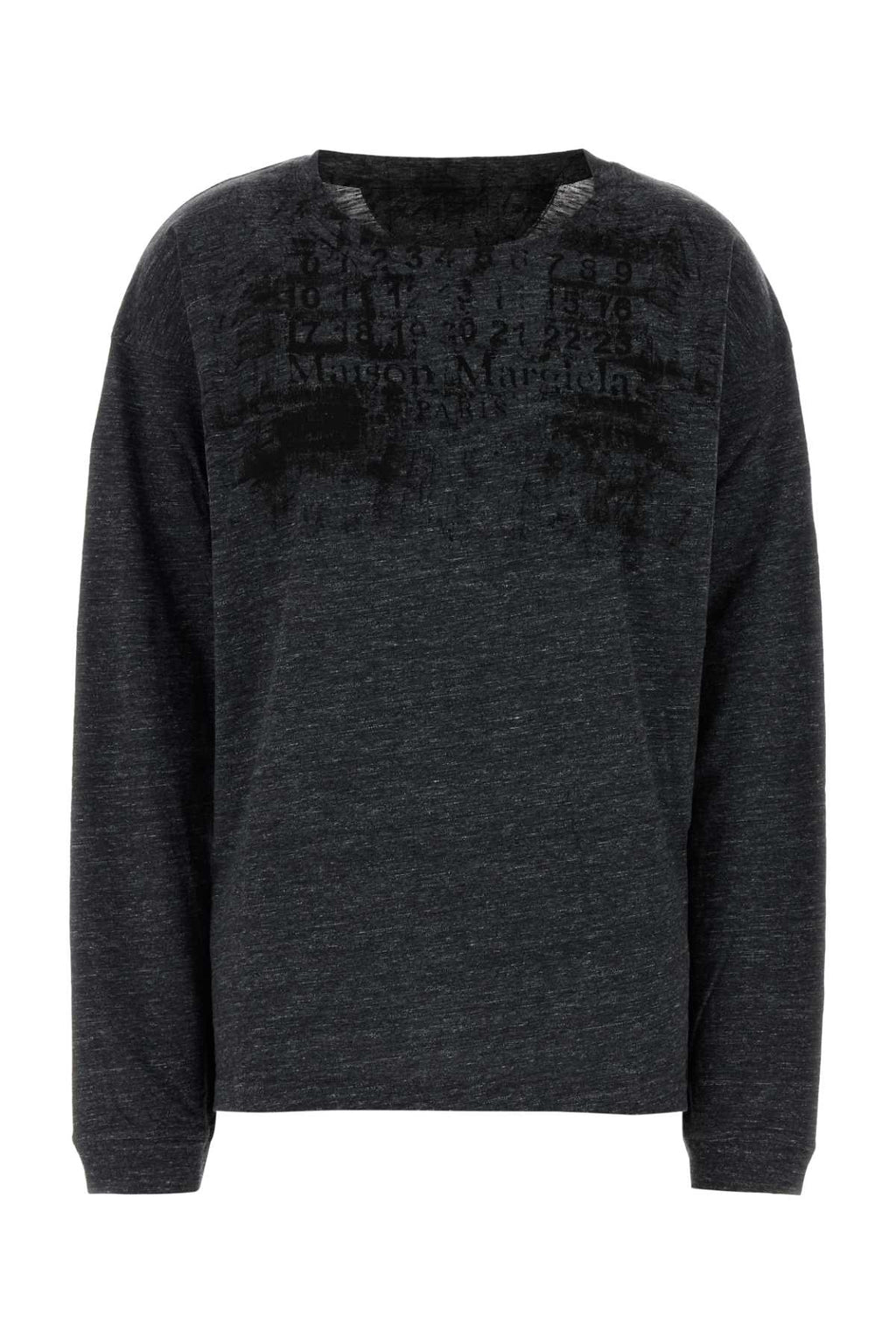 Maison Margiela Women's Cotton Numbers Tee in Dark Grey - view 1