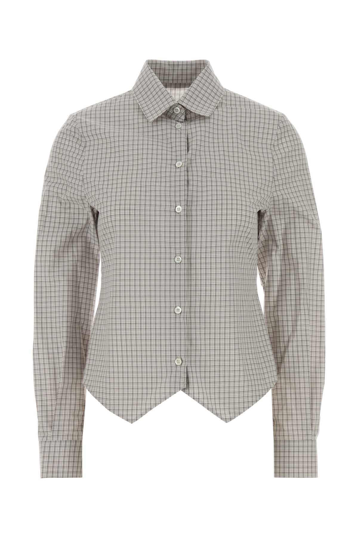 Maison Margiela Women's Cotton Fitted Shirt in Light Blue - view 1