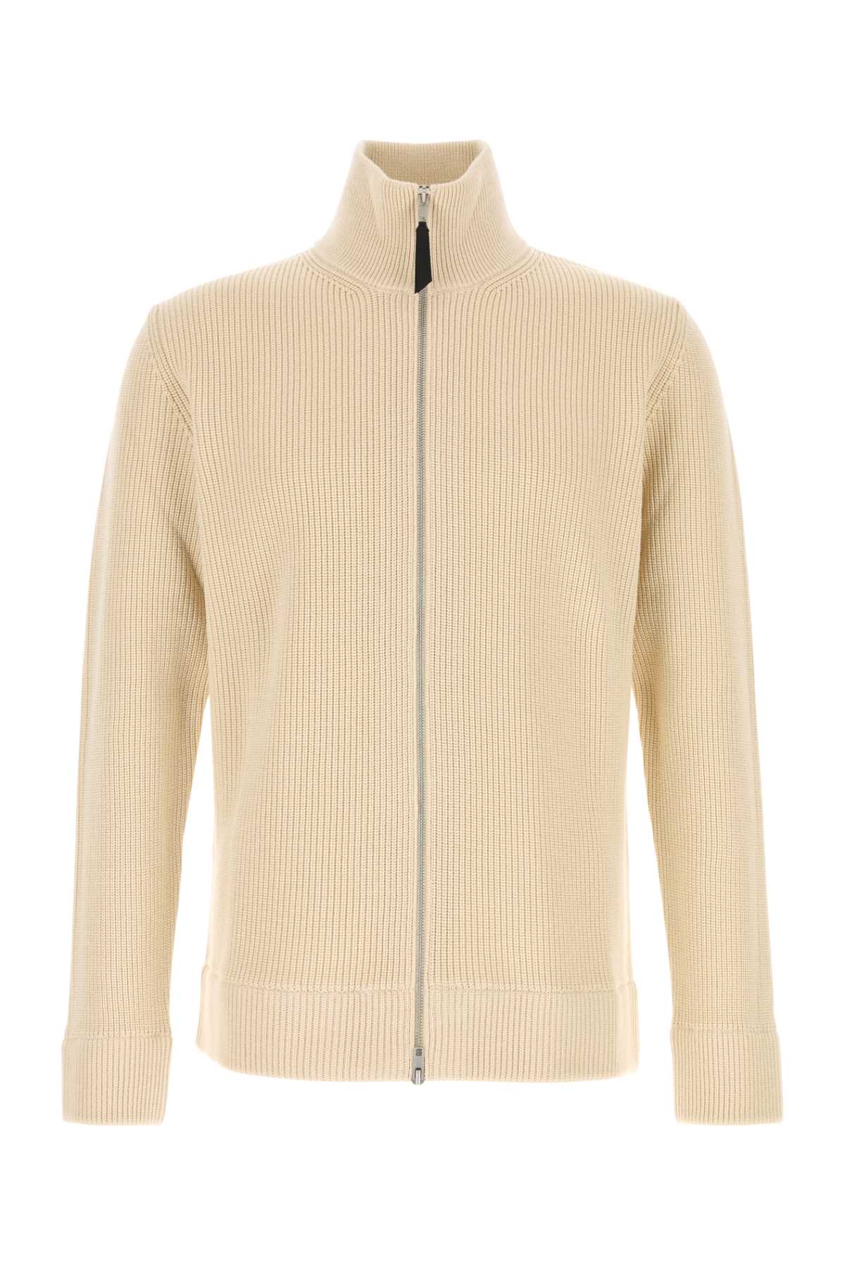 Maison Margiela Men's Cotton Zip Pullover in Beige - view 1