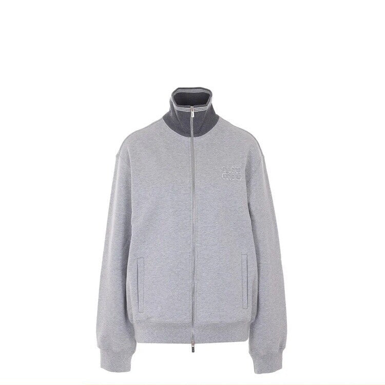 Miu Miu Women's Logo Hoodie in Grey