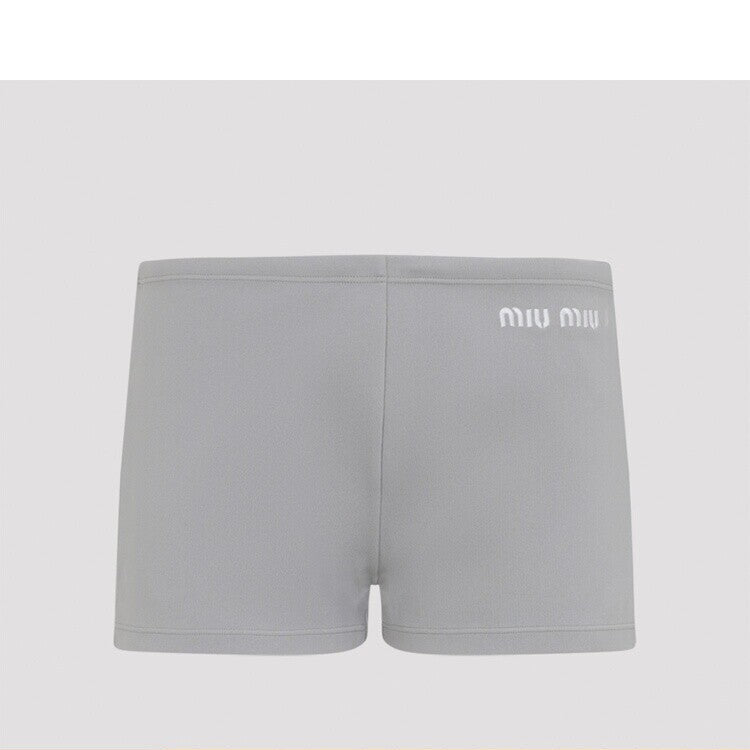Miu Miu Women's Logo Shorts in Grey