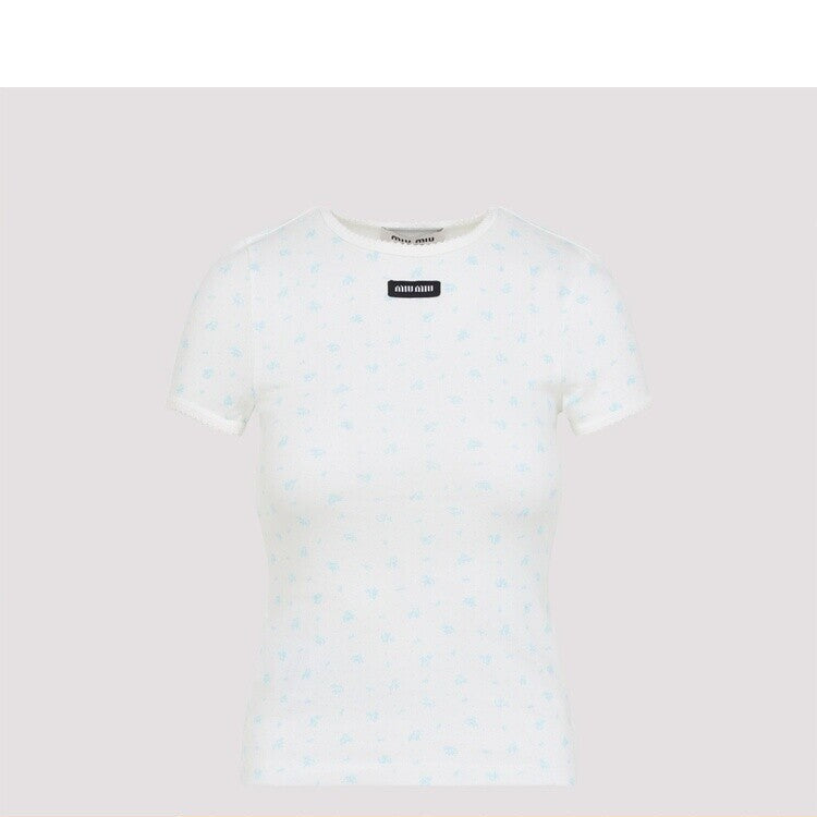 Miu Miu Women's Logo T-Shirt in White