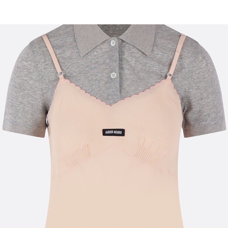 Miu Miu Women's Polo Polo Shirt in Grey