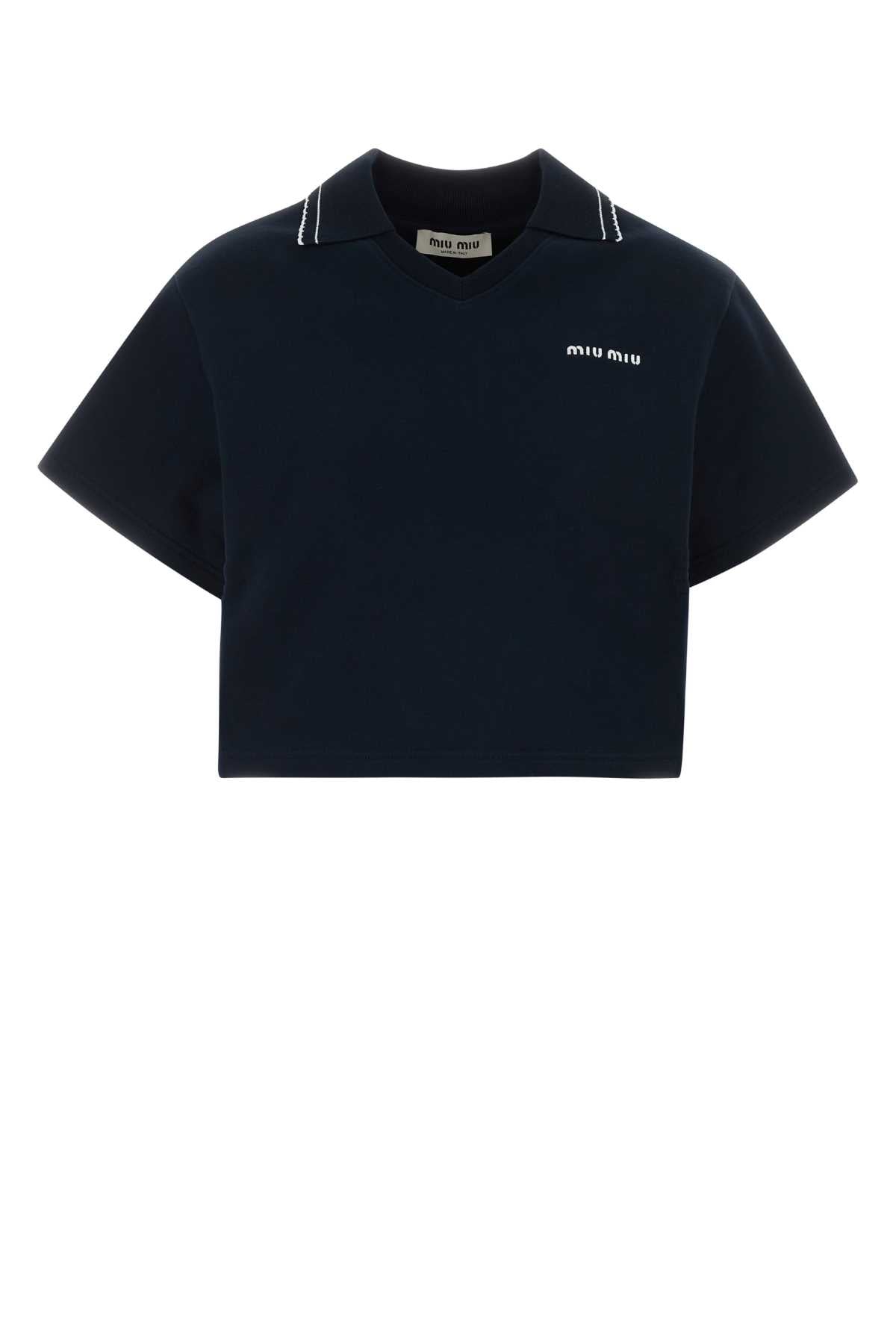 Miu Miu Women's Cotton Sweatshirt in Dark Navy Blue - view 1