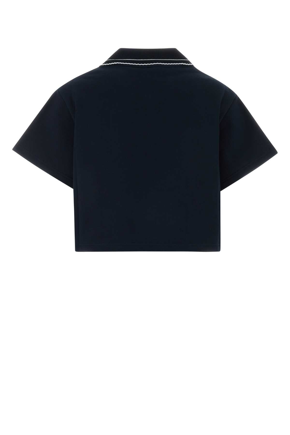 Miu Miu Women's Cotton Sweatshirt in Dark Navy Blue - view 2