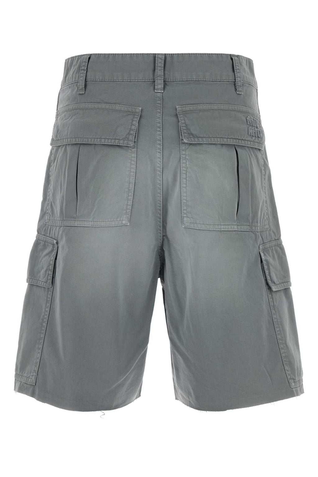 Miu Miu Women's Denim Cargo Shorts in Grey - view 2