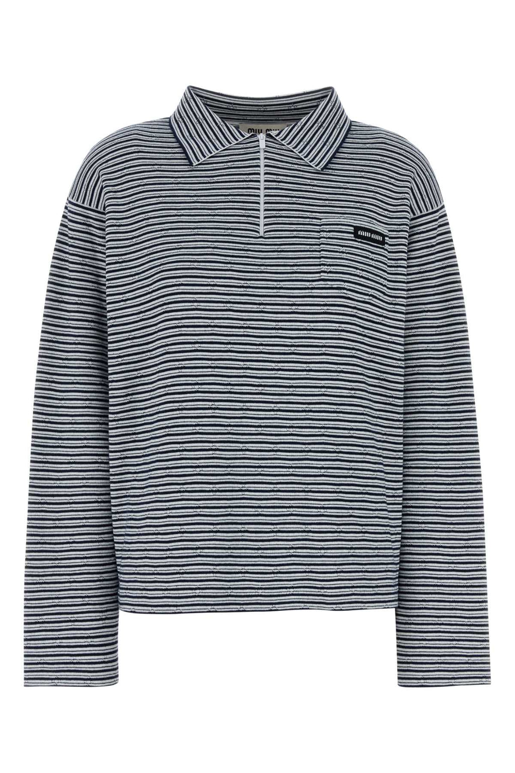 Miu Miu Women's Cashmere Striped Knit in Light Blue - view 1