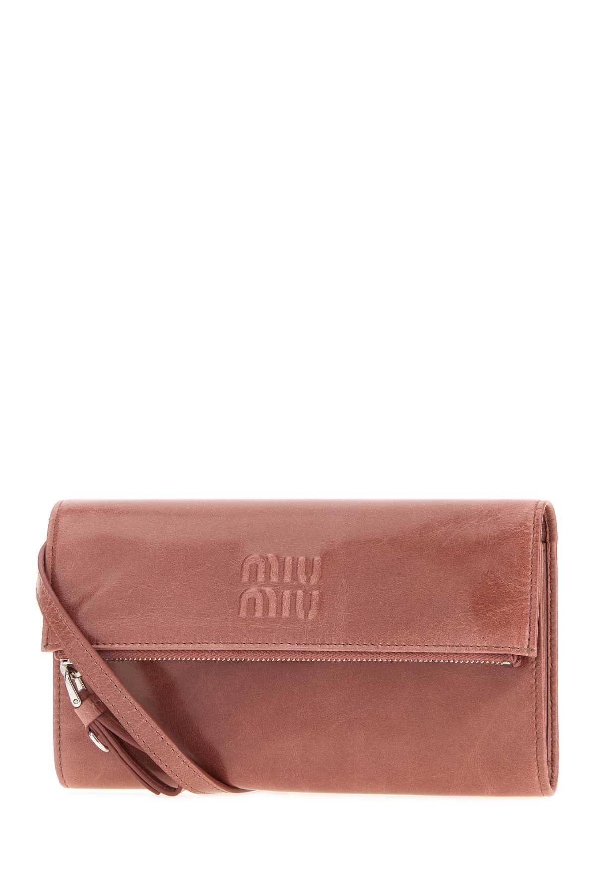 Miu Miu Women's Leather Clutch in Pink - view 2