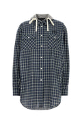 Miu Miu Women's Cotton Check Shirt in Blue - view 1