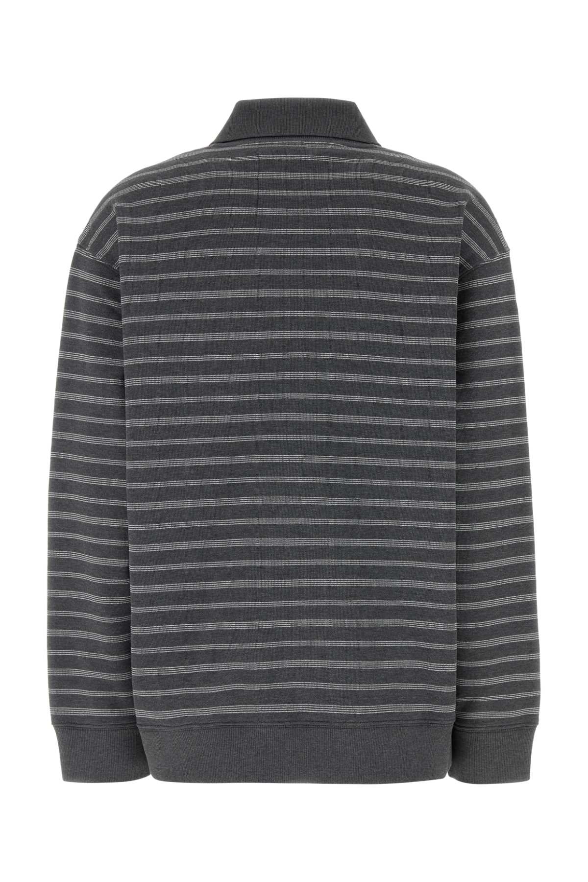 Miu Miu Women's Cotton Striped Polo in Grey - view 2