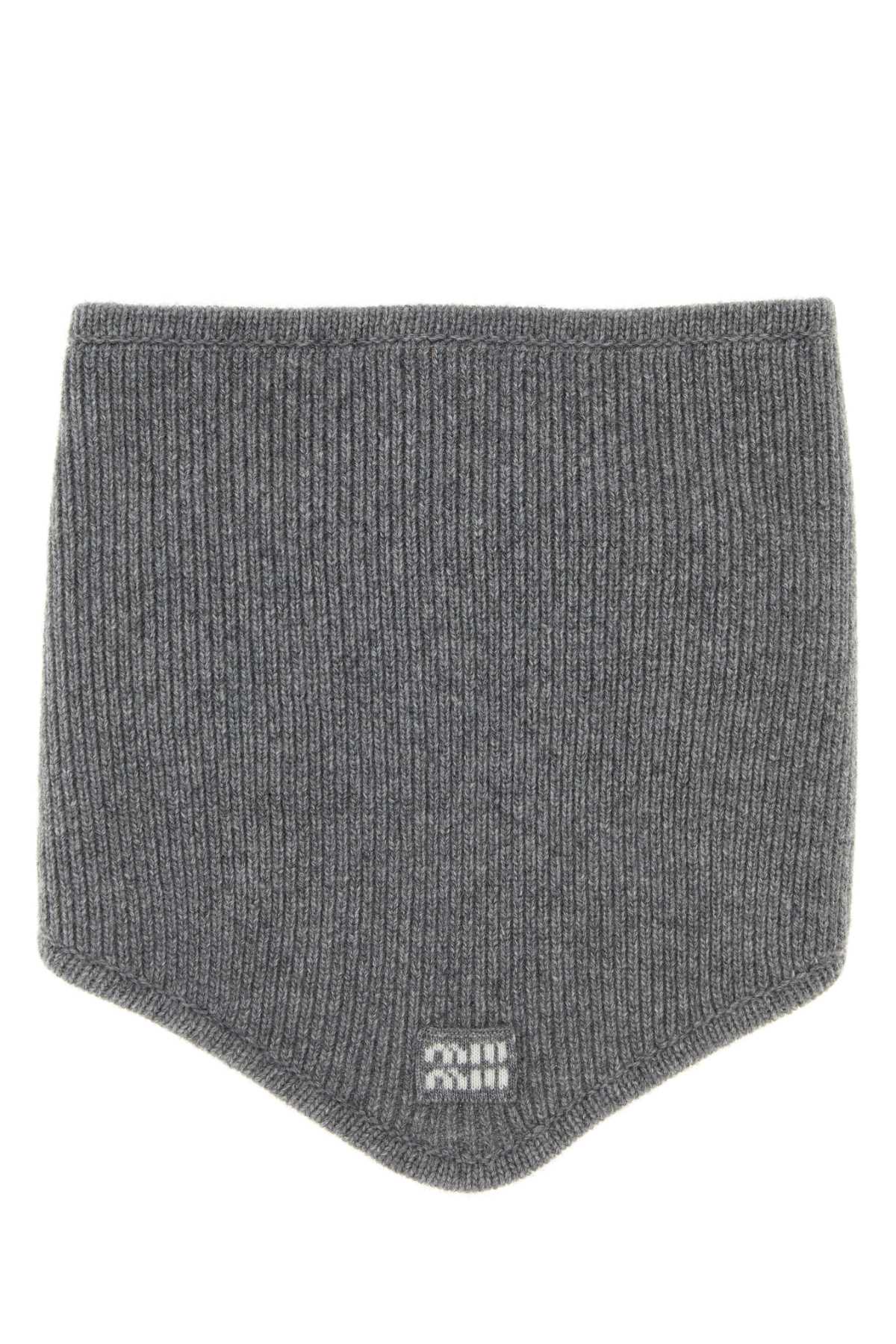 Miu Miu Women's Wool Knit Scarf in Grey - view 1