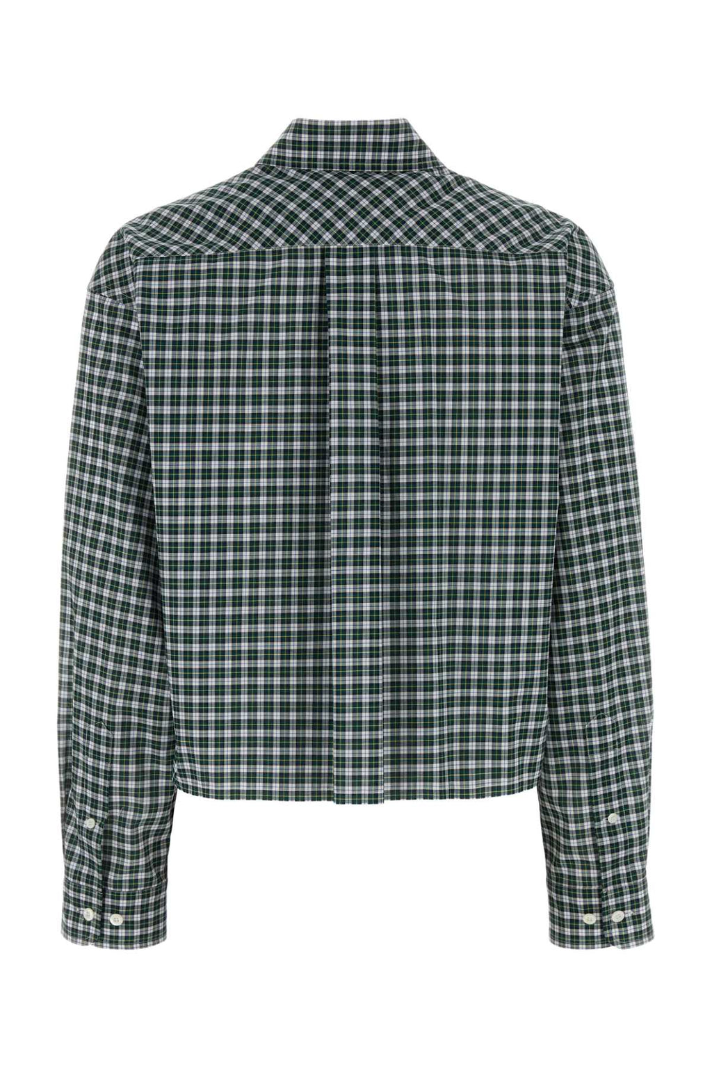 Miu Miu Women's Cotton Check Shirt in Green - view 2
