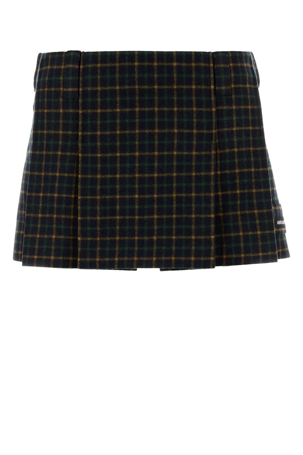 Miu Miu Women's Wool Check Skirt in Dark Navy Blue - view 1