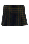 Miu Miu Women's Wool Check Skirt in Dark Navy Blue - view 1