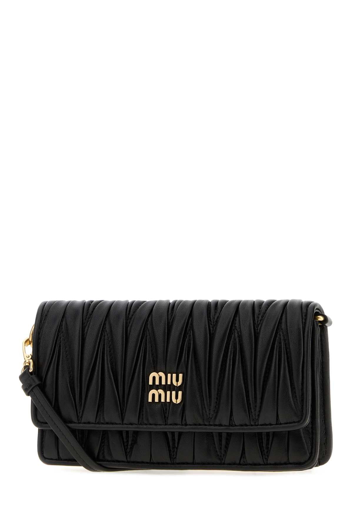 Miu Miu Women's Leather Quilted Clutch in Black - view 2