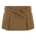 Miu Miu Women's Cotton Mini Skirt in Camel - view 1