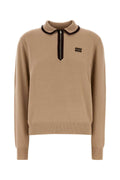 Miu Miu Women's Wool Knit Polo in Camel - view 1